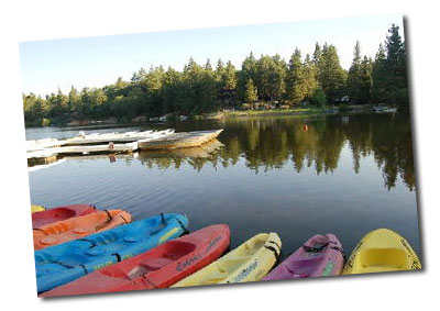 Kayaks on the Lake